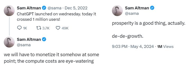 Sam Altman doesn't like degrowth